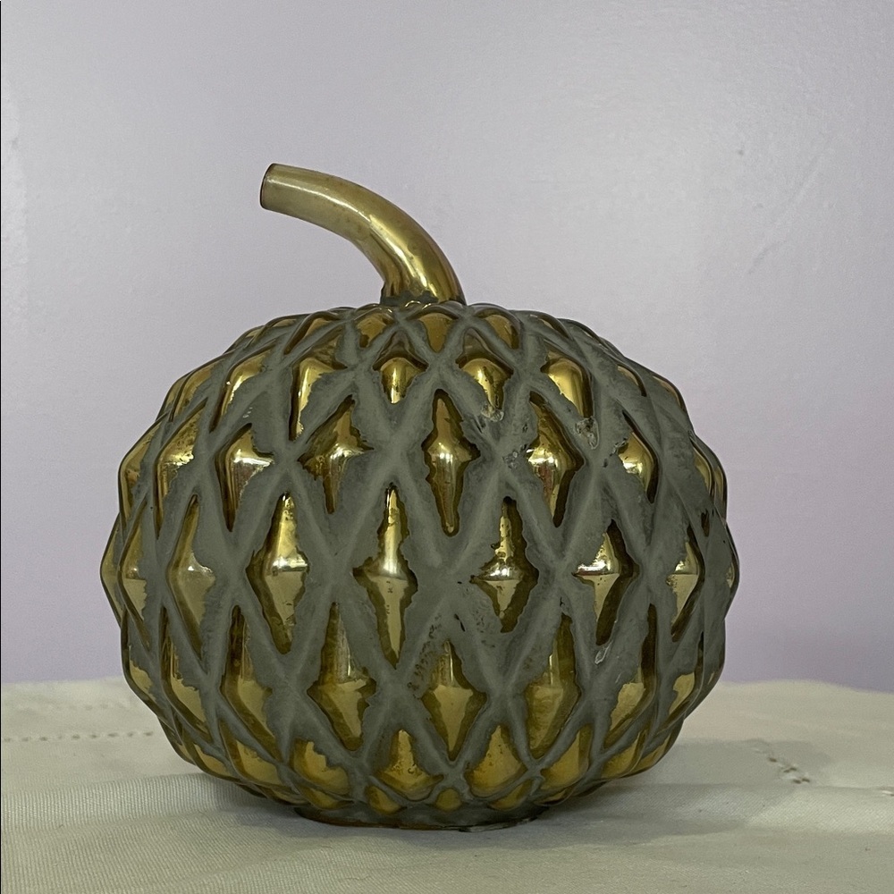 Gold and Gray Decorative Pumpkin